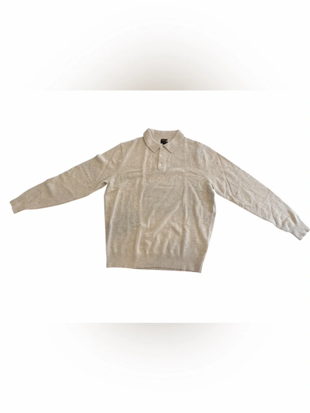NWT J.Crew Cashmere Collared Sweater Polo Heather Birch XL $228